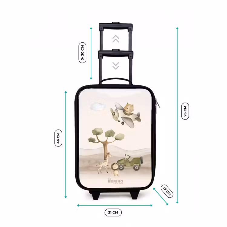 Dieren op safari Kinderkoffer - Zwart klein -productfoto_formaten