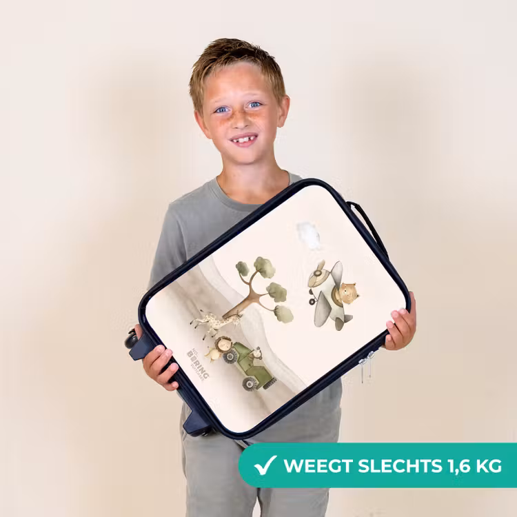 Dieren op safari Kinderkoffer - Zwart klein -sfeer4_NL