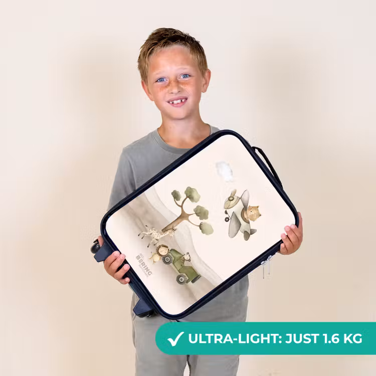 Dieren op safari Kinderkoffer - Zwart klein -sfeer4_UK