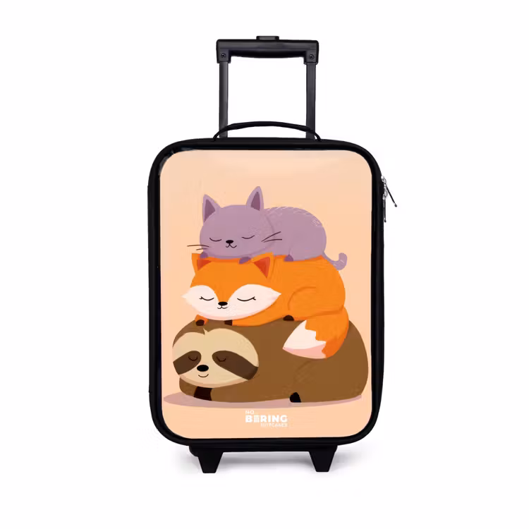 Dieren - Slapen - Samen Kinderkoffer - Zwart klein -3d