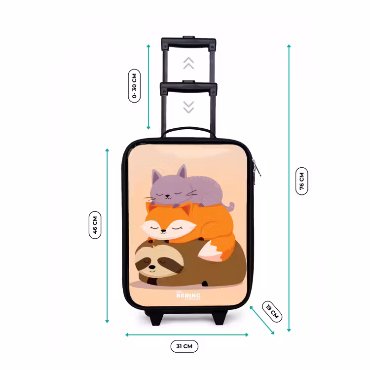 Dieren - Slapen - Samen Kinderkoffer - Zwart klein -productfoto_formaten