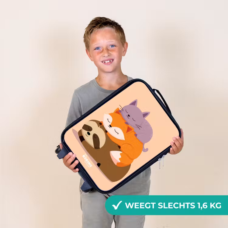 Dieren - Slapen - Samen Kinderkoffer - Zwart klein -sfeer4_NL