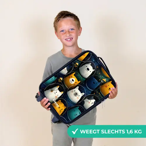 Dieren - Sterren - Planeten - Astronaut Kinderkoffer - Zwart klein -sfeer4_NL