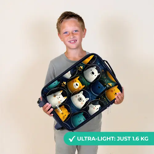 Dieren - Sterren - Planeten - Astronaut Kinderkoffer - Zwart klein -sfeer4_UK