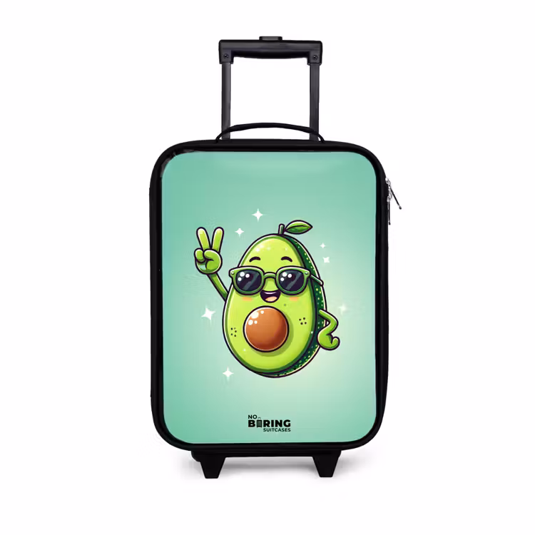 Appie avocado Kinderkoffer - Zwart klein -3d