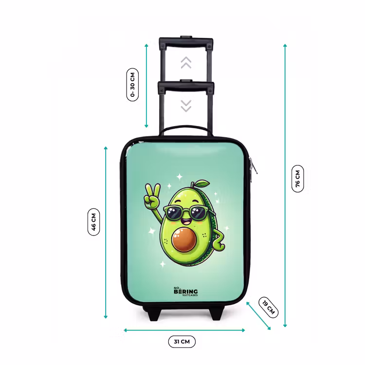 Appie avocado Kinderkoffer - Zwart klein -productfoto_formaten