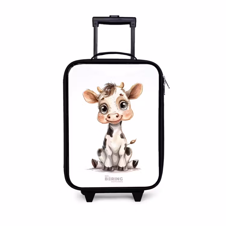 Baby koe Kinderkoffer - Zwart klein -3d