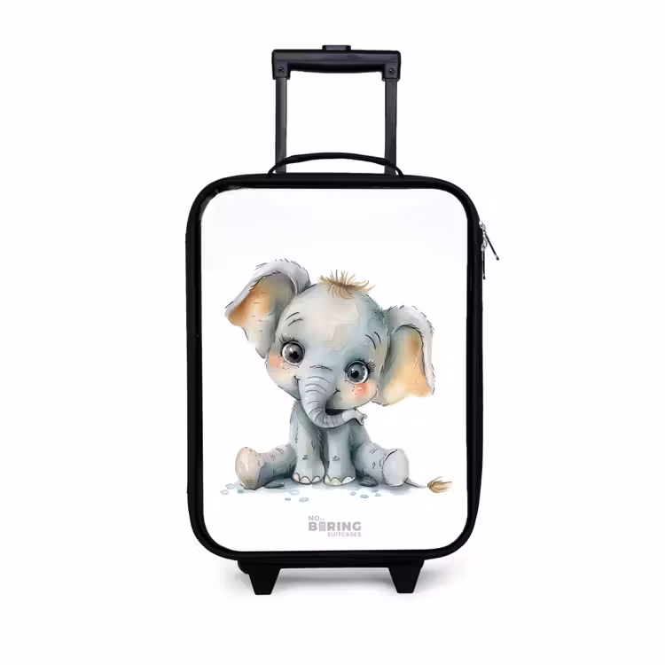 Baby olifant Kinderkoffer - Zwart klein -3d