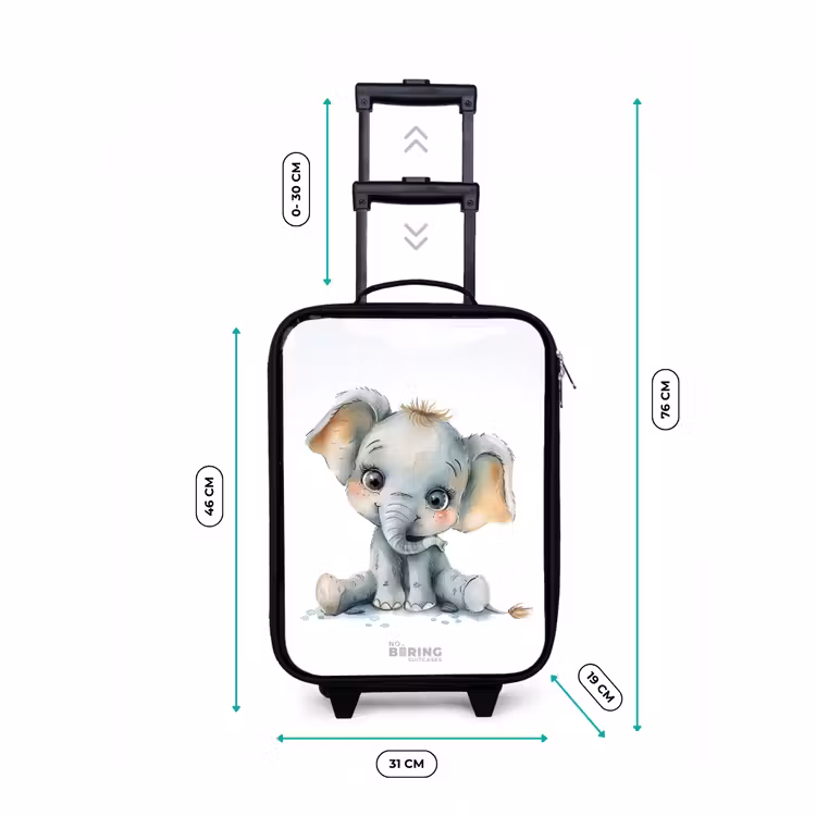 Baby olifant Kinderkoffer - Zwart klein -productfoto_formaten