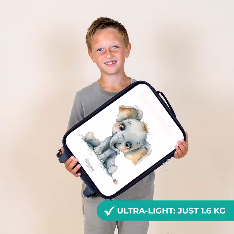 Baby olifant Kinderkoffer - Zwart klein -sfeer4_UK