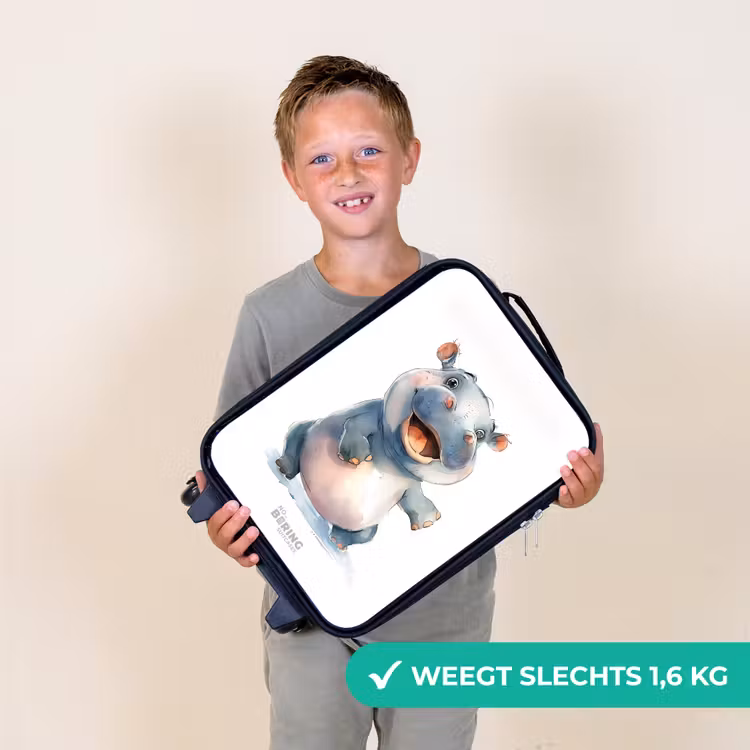 Baby nijlpaard Kinderkoffer - Zwart klein -sfeer4_NL