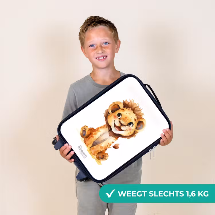 Baby leeuw Kinderkoffer - Zwart klein -sfeer4_NL