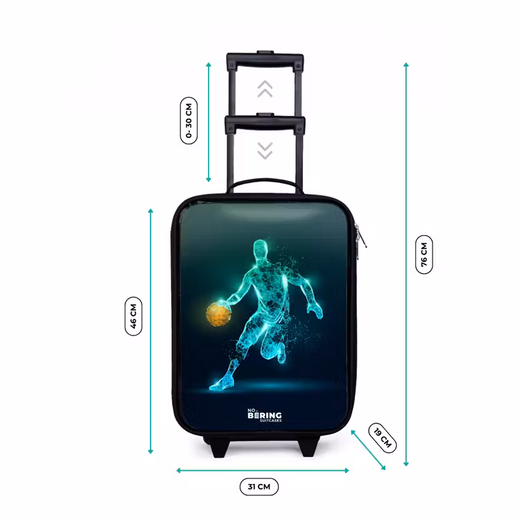 Basketbalspeler in neon dribbelactie Kinderkoffer - Zwart klein -productfoto_formaten