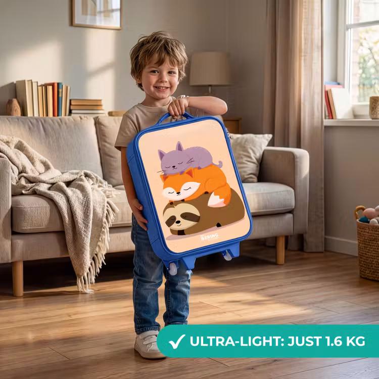 Dieren - Slapen - Samen Kinderkoffer - Blauw klein -sfeer2_EN