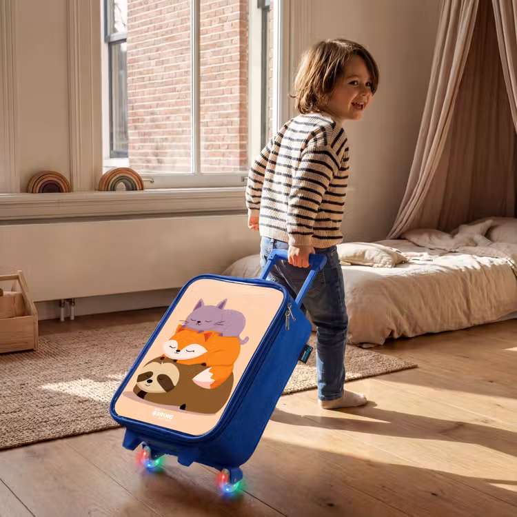 Dieren - Slapen - Samen Kinderkoffer - Blauw klein -sfeer1
