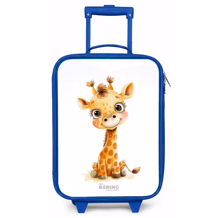 Baby giraffe Kinderkoffer - Blauw klein -zz3dotto