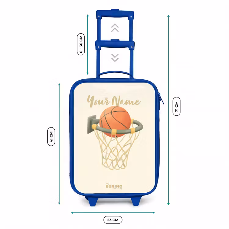 Basketbal in neutrale kleuren Kinderkoffer - Blauw klein -productfoto_formaten