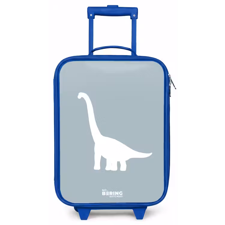 Blauw met Brachiosaurus dino Kinderkoffer - Blauw klein -zz3dotto