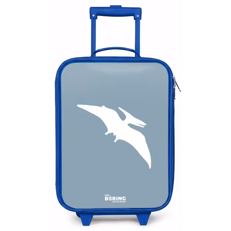 Blauw met Pteranodon dino Kinderkoffer - Blauw klein -zz3dotto