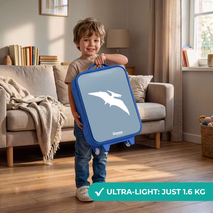Blauw met Pteranodon dino Kinderkoffer - Blauw klein -sfeer2_EN