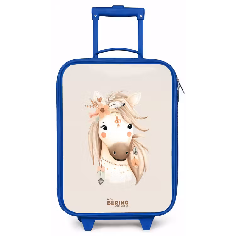 Bohemian paard in pastel kleuren Kinderkoffer - Blauw klein -zz3dotto