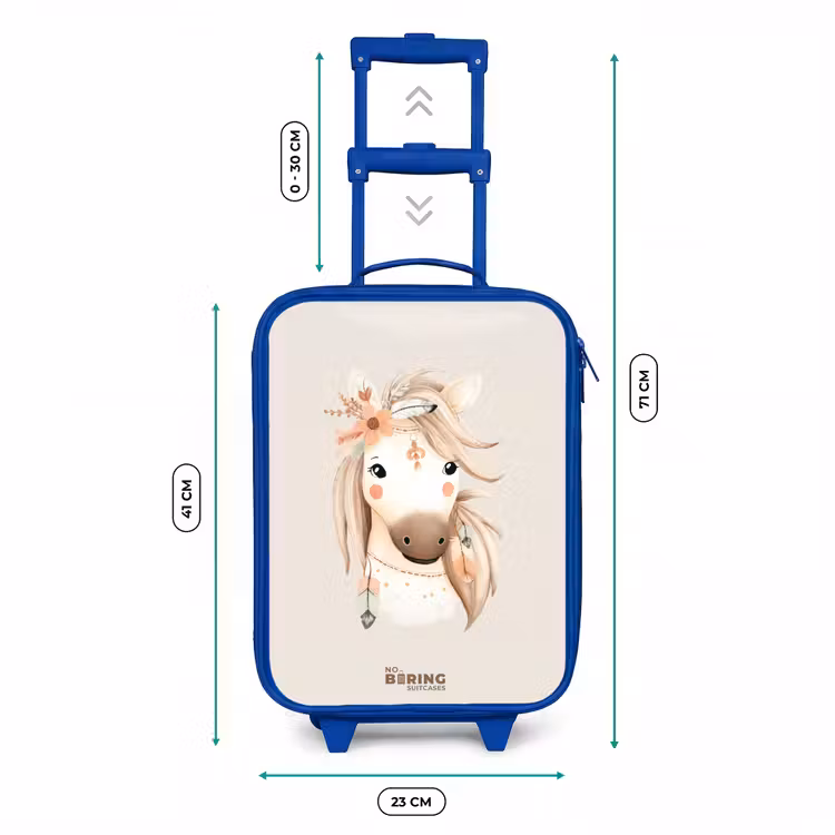 Bohemian paard in pastel kleuren Kinderkoffer - Blauw klein -productfoto_formaten