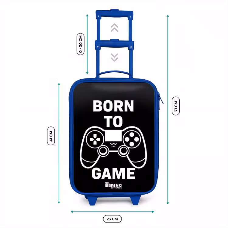 Born to game met controller Kinderkoffer - Blauw klein -productfoto_formaten