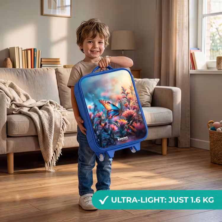 Vlinder flowers Kinderkoffer - Blauw klein -sfeer2_EN