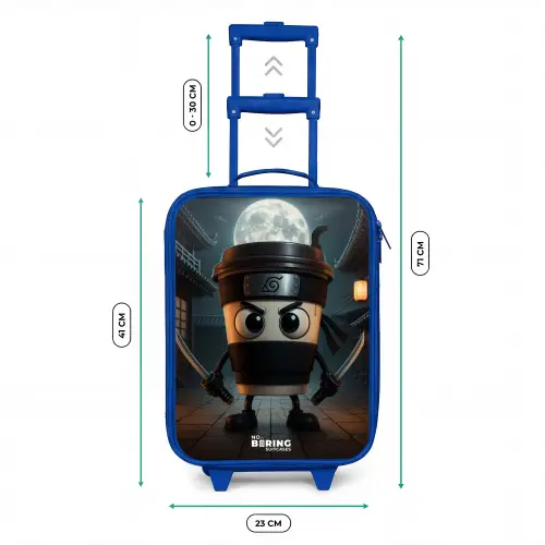 Capuchino Assassino Kinderkoffer - Blauw klein -productfoto_formaten