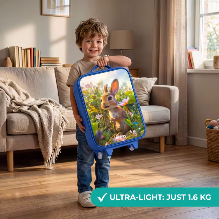 Kareltje konijn Kinderkoffer - Blauw klein -sfeer2_EN