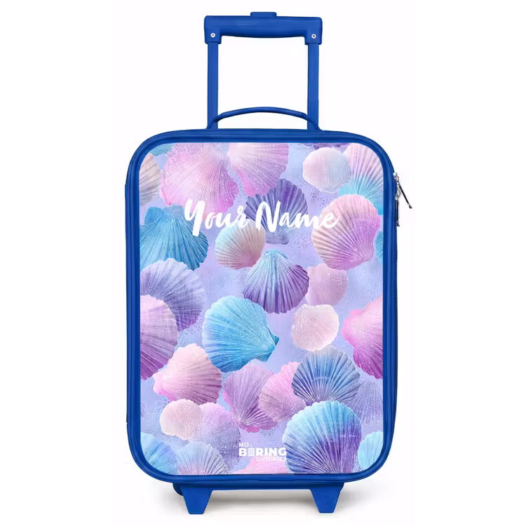 Gekleurde schelpen op een paarse achtergrond Kinderkoffer - Blauw klein -zz3dotto