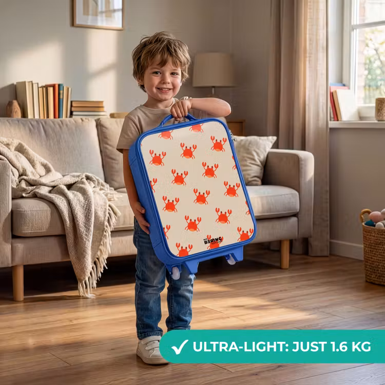 Krabbenkwestie Kinderkoffer - Blauw klein -sfeer2_EN