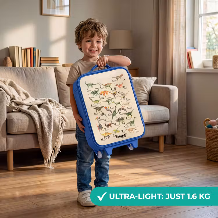 Dino alfabet Kinderkoffer - Blauw klein -sfeer2_EN