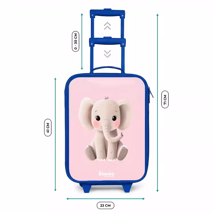 Olifant - Baby - Blosjes - Illustratie Kinderkoffer - Blauw klein -productfoto_formaten