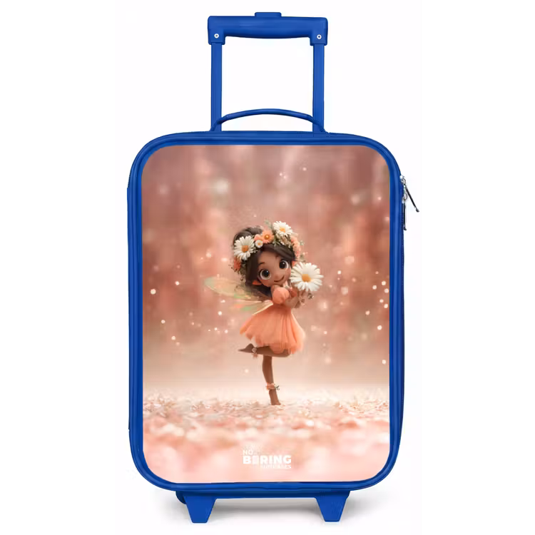 Fee met madeliefjes Kinderkoffer - Blauw klein -zz3dotto