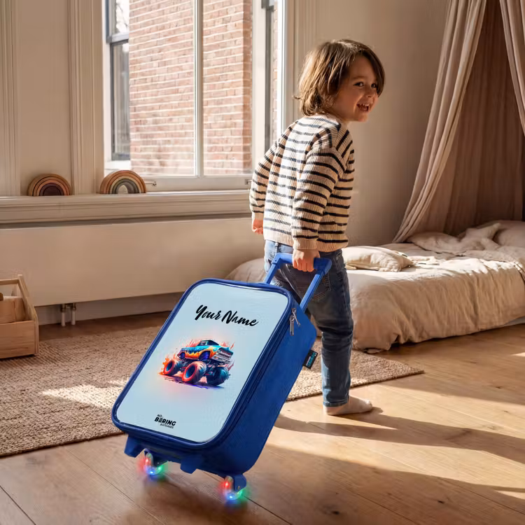 Fierce Wheels Kinderkoffer - Blauw klein -sfeer1
