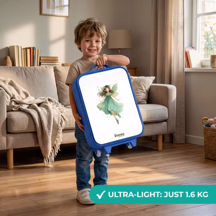 Zwevende groene elf Kinderkoffer - Blauw klein -sfeer2_EN