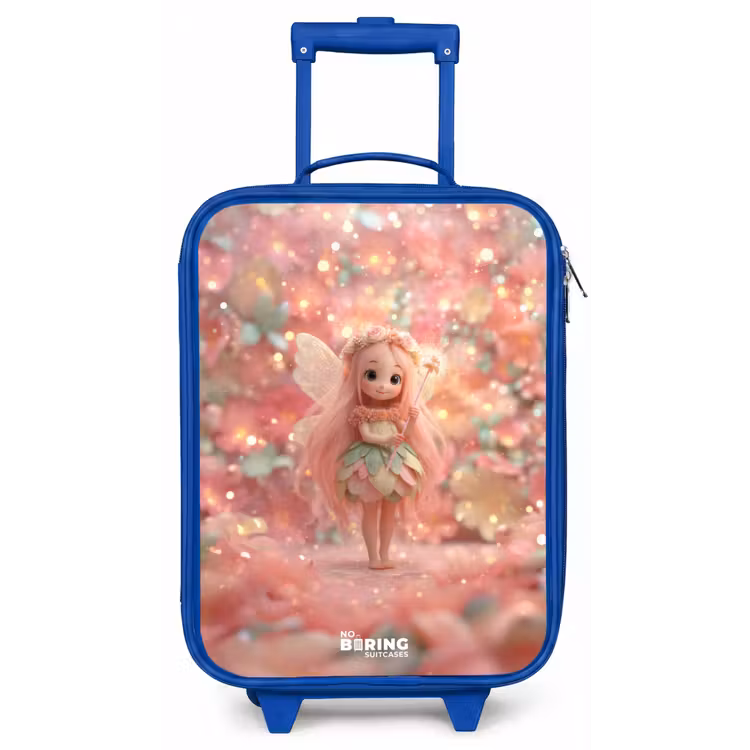 Bloemenfee in roze sprookjeswereld Kinderkoffer - Blauw klein -zz3dotto