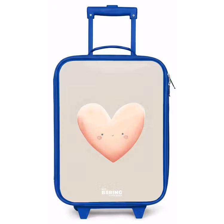 Hart in pastel kleuren Kinderkoffer - Blauw klein -zz3dotto