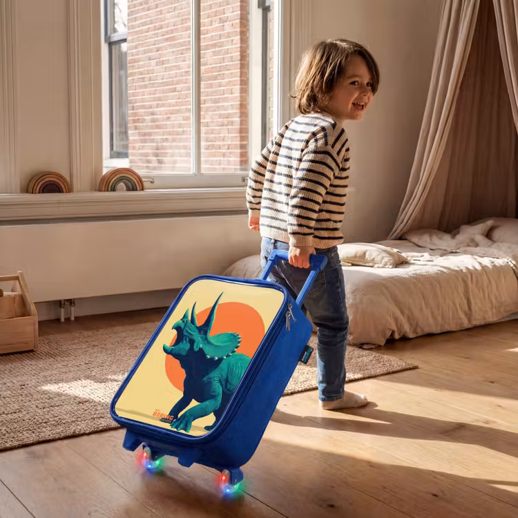 Hoornkrijger in de zon Kinderkoffer - Blauw klein -sfeer1