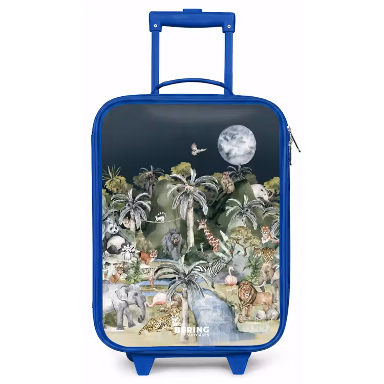 Jungle in de maneschijn Kinderkoffer - Blauw klein -zz3dotto