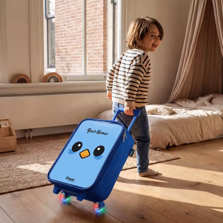 Kawai - Vogel - Blauw Kinderkoffer - Blauw klein -sfeer1