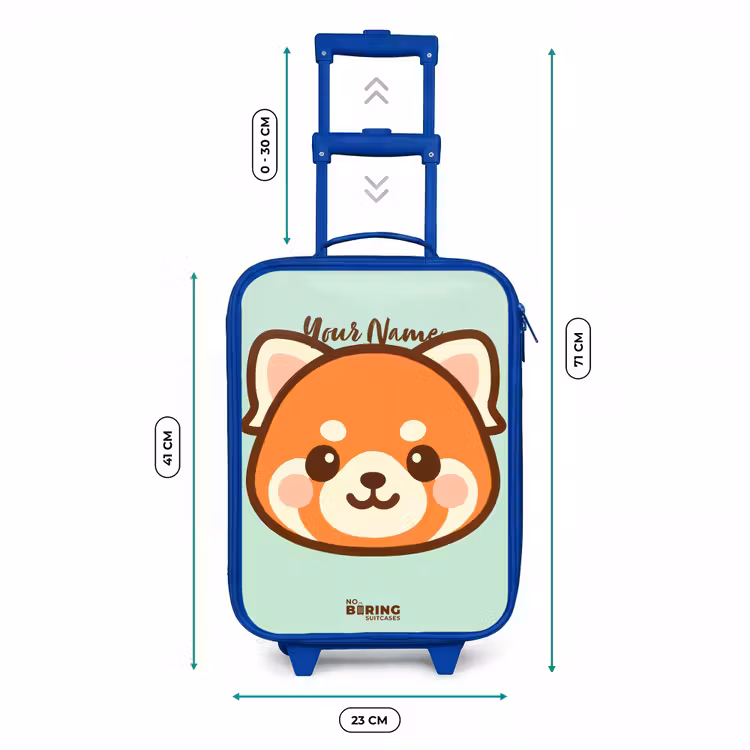 Kawai - Rode panda - Groen Kinderkoffer - Blauw klein -productfoto_formaten