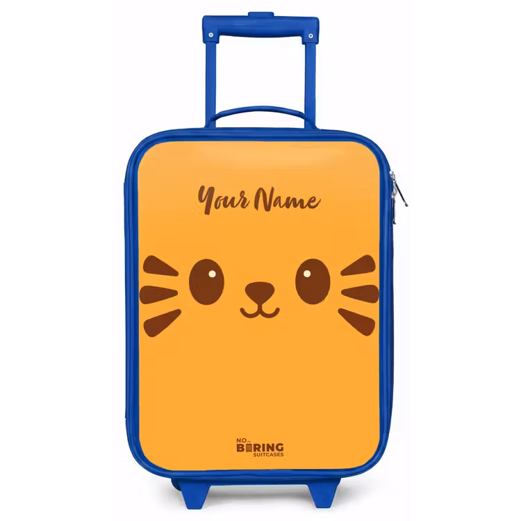 Kawai - Tijger - Oranje Kinderkoffer - Blauw klein -zz3dotto