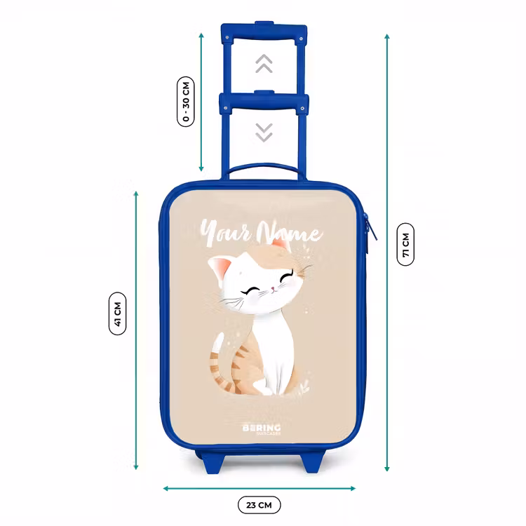 Kitten in de kleuren beige en wit Kinderkoffer - Blauw klein -productfoto_formaten
