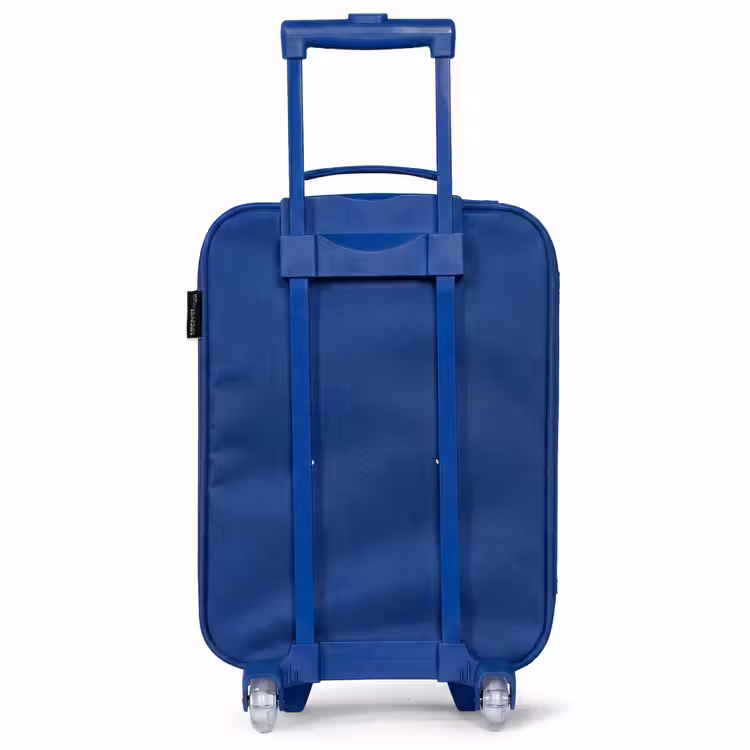 Kitten met flamingo in tropisch bloemenparadijs Kinderkoffer - Blauw klein -achterkant