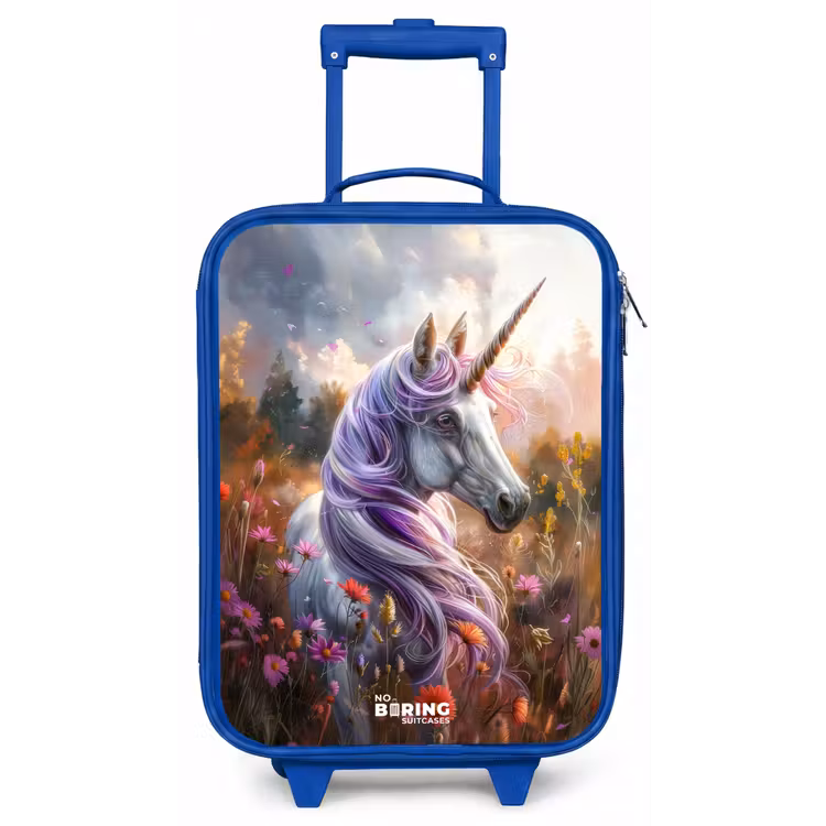Lavendel lentehoorn Kinderkoffer - Blauw klein -zz3dotto
