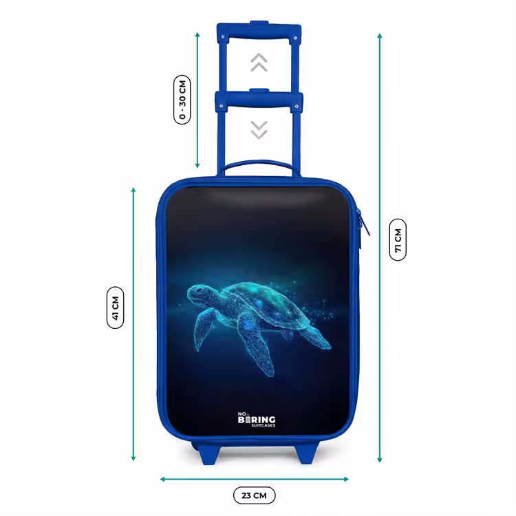 Lichtgevende schildpad in digitale oceaan Kinderkoffer - Blauw klein -productfoto_formaten