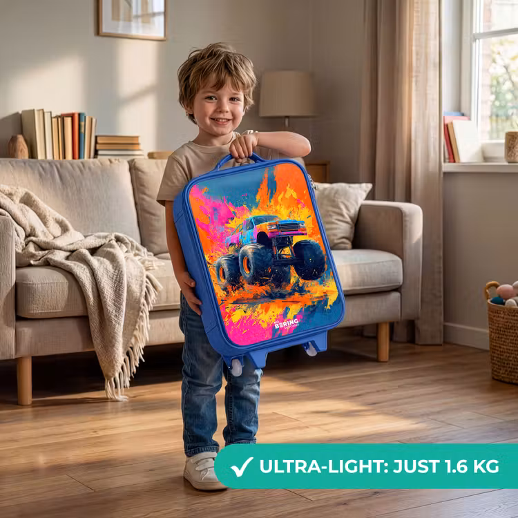 Monstertruck - Verfspatten - Kleurrijk - Explosie Kinderkoffer - Blauw klein -sfeer2_EN