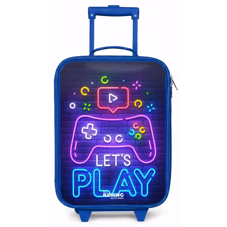 Neoncontroller tegen een bakstenen muur Kinderkoffer - Blauw klein -zz3dotto